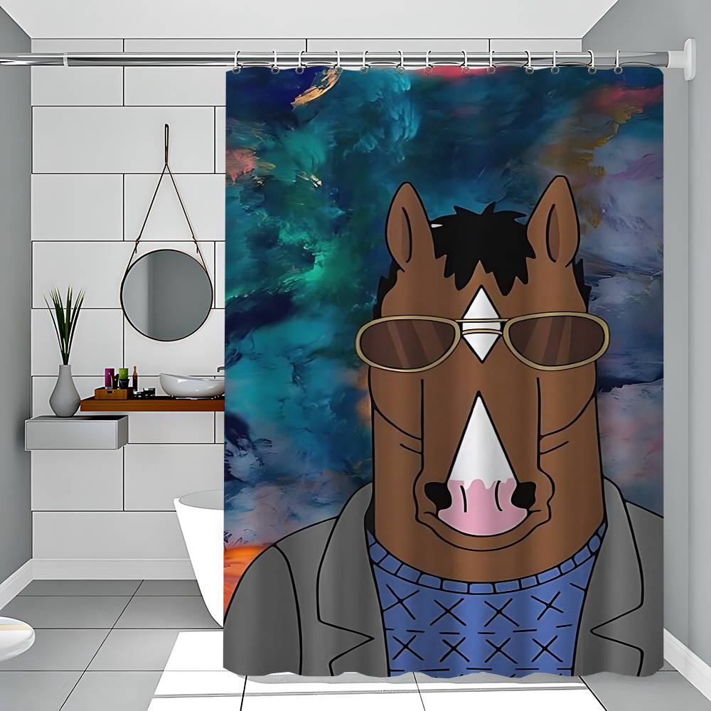 B-BoJack Horseman Art Shower Curtain Summer Beach Bathroom Decorative Shower Curtain, Waterproof
