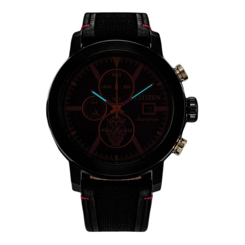 CITIZEN Star Wars series 100 meters waterproof light Quartz leather nylon strap 44mm men's watch black dial CA0766-02W