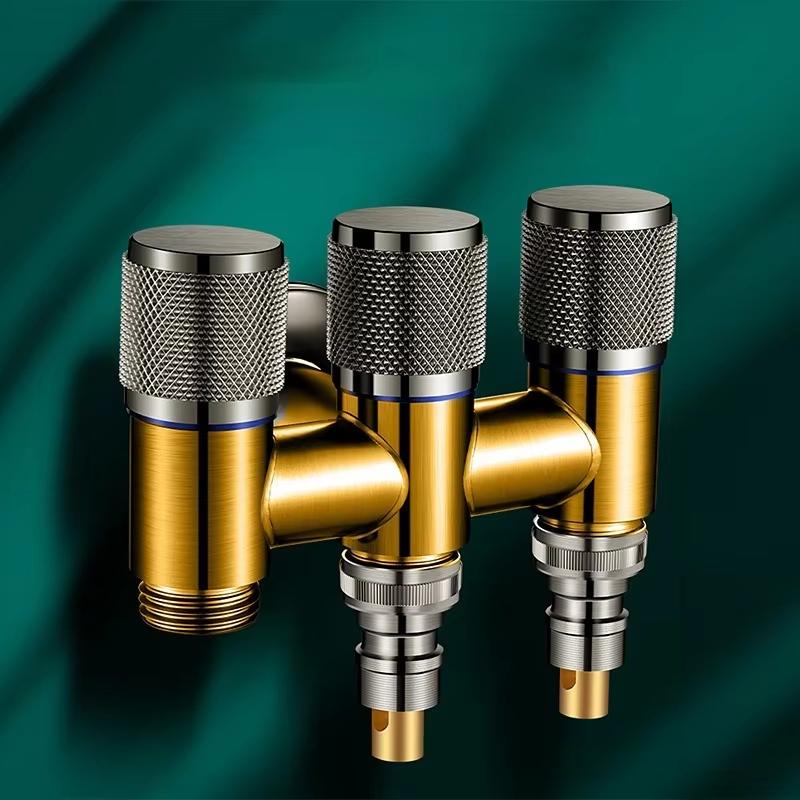 One Into Three Out of The Bathroom Balcony Kitchen Stainless Steel Inlet Valve Fittings Valve Toilet Fittings Bathroom Fittings