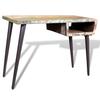 Vidaxl Desk With Iron Legs, Solid Reclaimed Wood