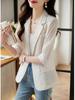 Solid Color Chiffon Five-minute Sleeve Blazer Women, Summer New Trend Casual Sunscreen Thin Section Blouse Jacket