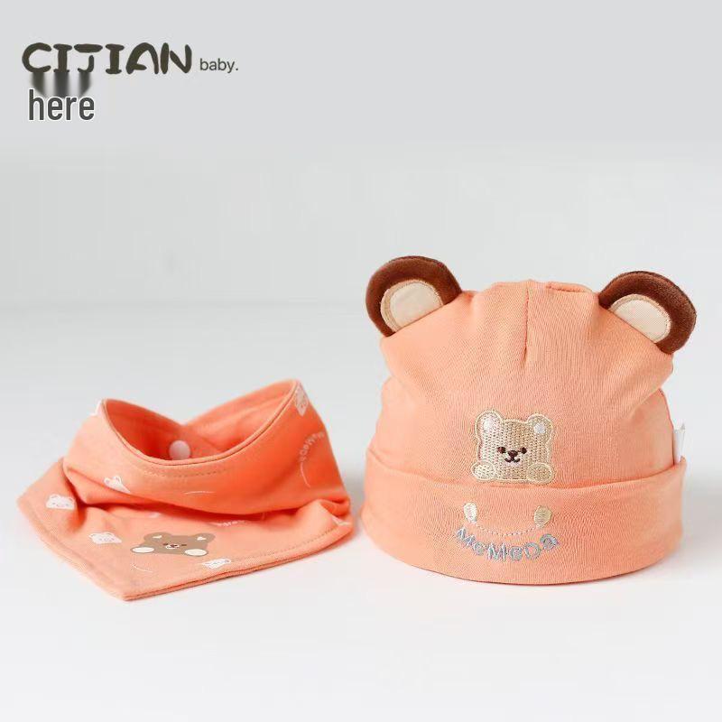Unisex Bear Baby Hat for 0-6 Months - Cute and Adorable Newborn Cap for Spring and Autumn