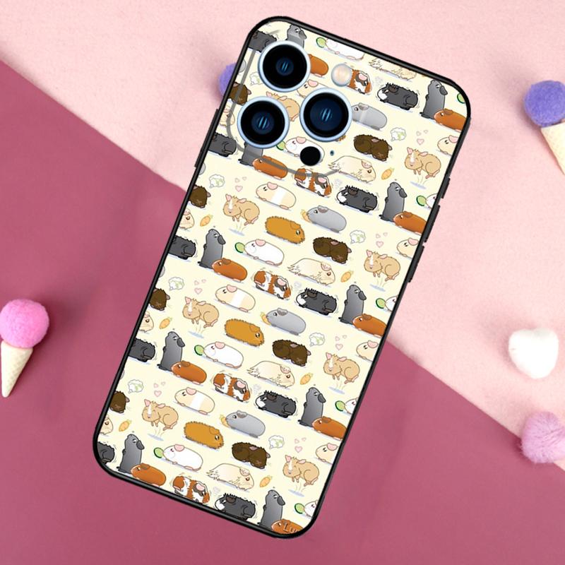 Pattern Guinea Pig Cute Case For iPhone 16 15 Pro Max 11 12 13 Mini 14 15 Pro Max 16 Plus XR 16e Phone Back Cover