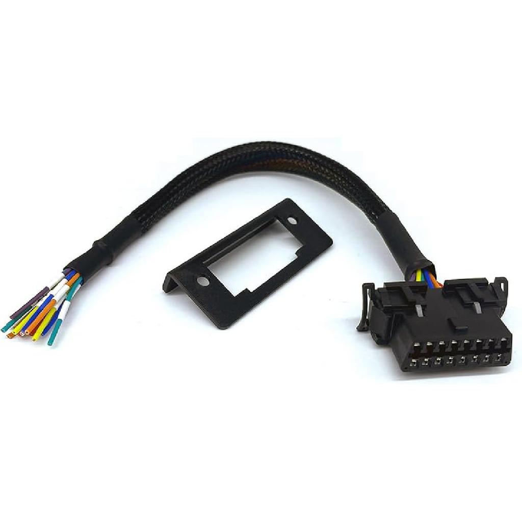 JUTA OBD2 J1962 Female To Open Pigtail Cable Bracket 16PIN OBDII Port Replacement Cable - [1Ft/30Cm]