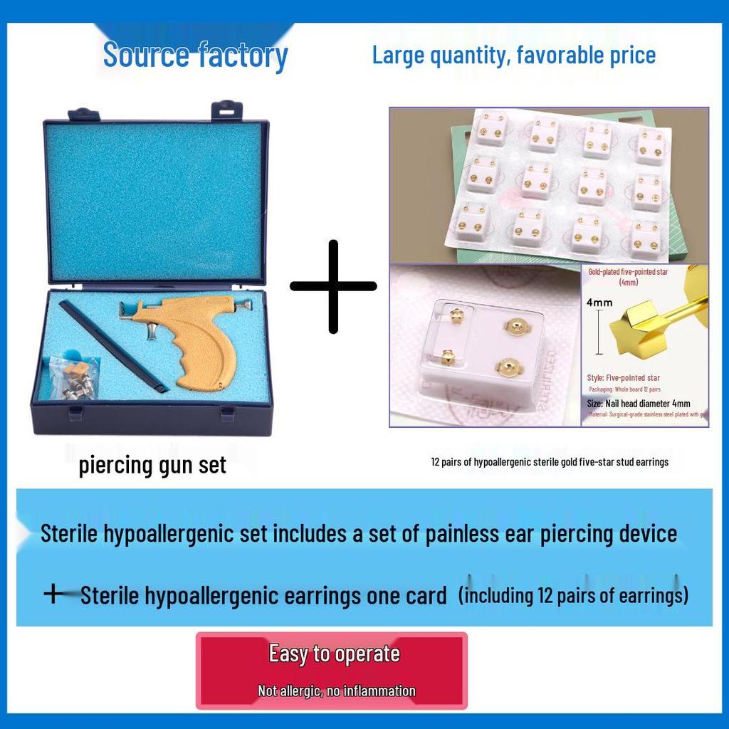 Stainless Steel Ear Piercing Gun with Ear Studs