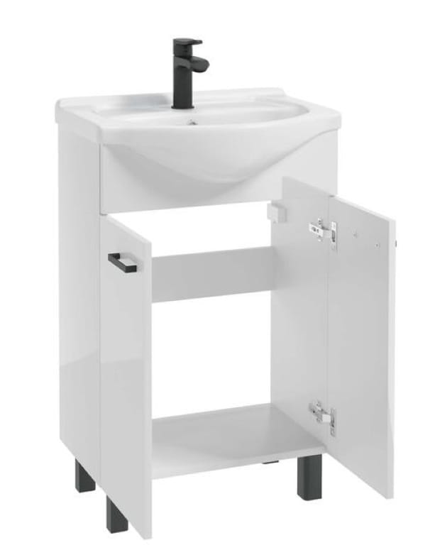 Gloss Bathroom Cabinet with Washbasin 84x55 Mea, with Faucet and Siphon