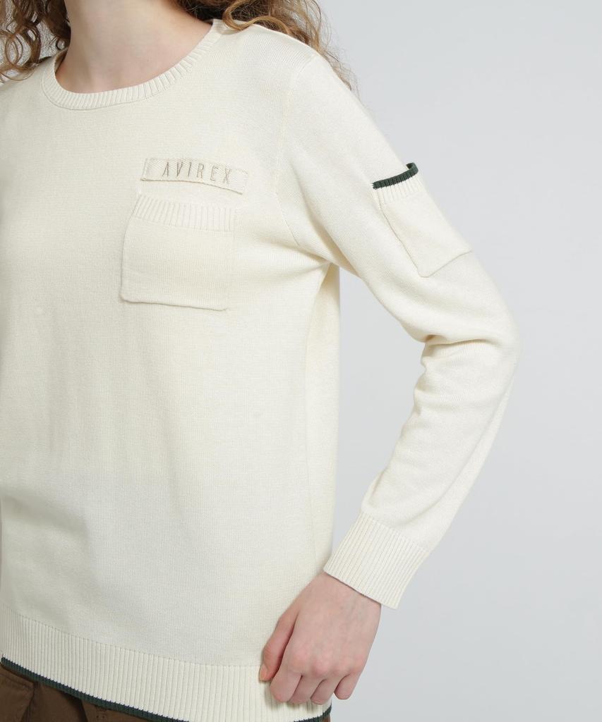 AVIREX FATIGUE KNIT TOP Ladies S 033 Off White 783-5240605