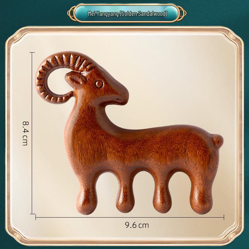Sandalwood Antler Massager: Five-Claw Scalp Therapy Comb