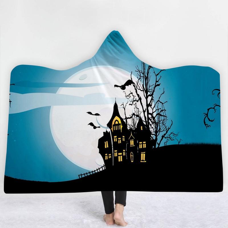 Hooded Blanket Adults Cozy Throw Super Soft Fleece Warm Winter Nap Home Decor