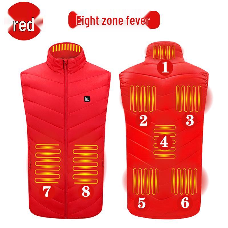 Unisex Smart Heated Vest with Temperature Control - Winter Warmth, Cotton, Plus Size