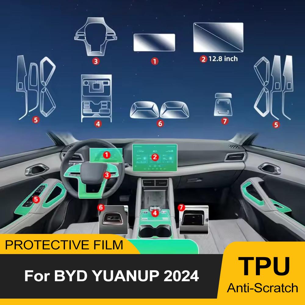 Auto-Innenfolie Transparentes TPU Vorgeschnittene Abdeckung für BYD Yuan UP 2026 ATTO 2 GPS-Panel Mittelkonsole Kratzfeste Zubehörteile