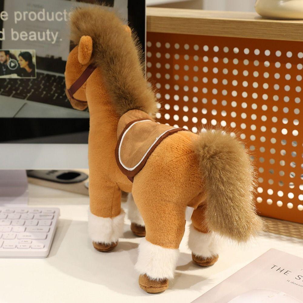 Kawaii Stuffed Animal Horse Soft Zodiac Pony Figurine Plush Racing Horse  Year of The Horse