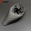 Fit For BMW 1 2 3 Series F20 F21 F22 F23 F30 F31 F06 F12 F13 Front Gear Shift Knob Lever Cover Glossy Black Carbon Fiber Style