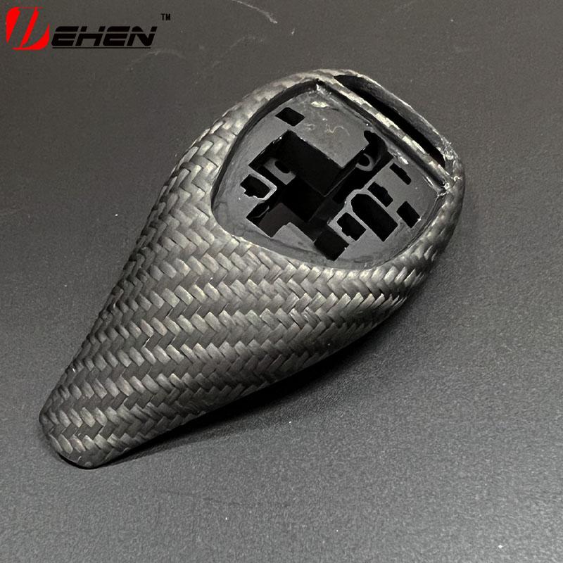 Fit For BMW 1 2 3 Series F20 F21 F22 F23 F30 F31 F06 F12 F13 Front Gear Shift Knob Lever Cover Glossy Black Carbon Fiber Style