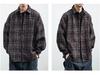 Men's Retro Plaid Wool Jacket - Long Sleeve, Versatile Casual Coat for Spring and Autumn