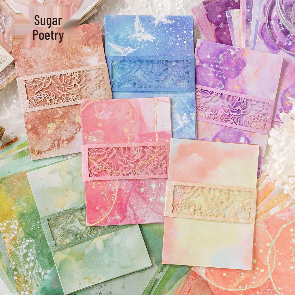 Sugar Poetry Gradient Series: 20 Sheets Dual Material Color Journal Paper