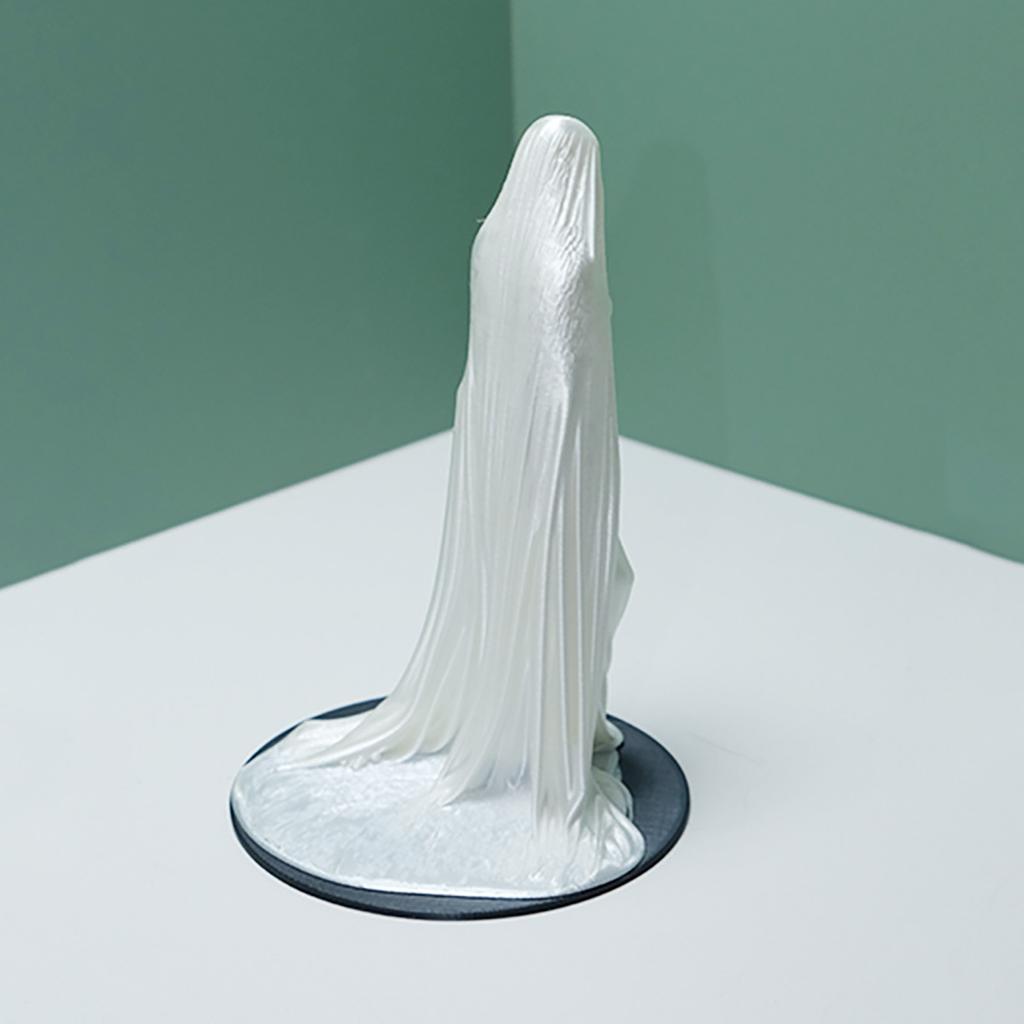Veiled Lady Statue 3D Printed Goddess Sculpture, Mysterious Female Figurine with Robe, Dark Gothic Sculpture Home Decor for Desk Bookshelf,