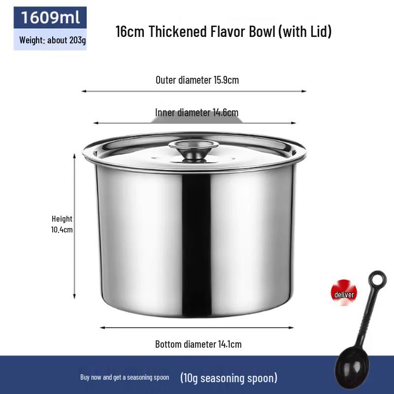 Mubaisen 201 Stainless Steel Seasoning Jar with Lid