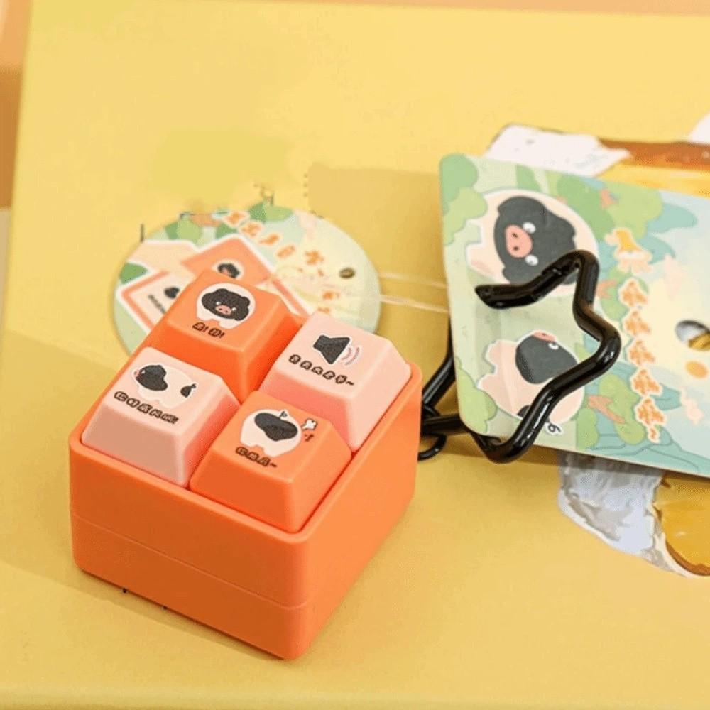 4-Button Fidget Clicker Toy Smooth Polished Edges Figure Keychain Accessories gifts