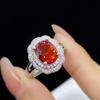 BELLA BOX Temperament Wunderschöne ovale Form Orange Ringe für Frauen Zirkon Verlobungsfeier Edlen Schmuck Geschenk