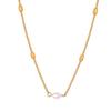 Exquisite Temperament 18k Gold Bead Chain Pearl Necklace with Titanium Steel Side Clip