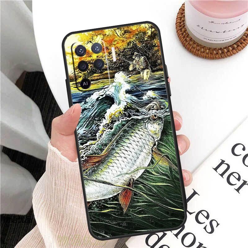 Fish Fishing Fisherman Case For Oppo A78 A54 A74 A94 A17 A57 A77 A76 A16 A96 A18 A60 A80 A40 A38 A58 A98 A15 A5 Pro