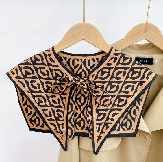 New Design Floral Shawl Fake Collar Women Detachable Collars Big Lapel False Collar Shoulder Wrap Scarf Clothing Accessories