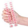 Gel Nail Stickers Full Cover Self Adhesive French Manicure Strips Quick Apply No UV Light Required with Nail File Stick