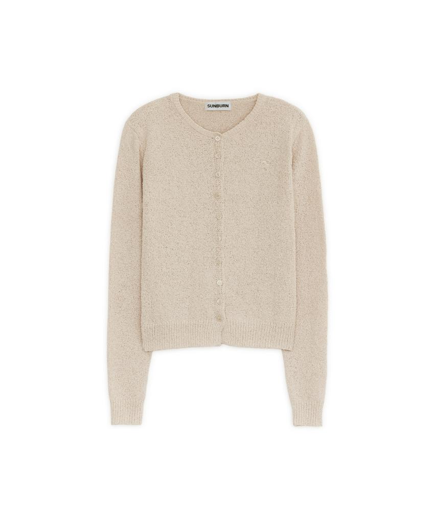 SUNBURNPROJECT Easy Basic Round Neck Cardigan, Beige
