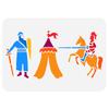 Plastic Drawing Painting Stencils Templates, for Painting On Scrapbook Fabric Tiles Floor Furniture Wood, Rectangle, Horse Pattern, 29.7x21cm