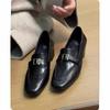Women's 2026 Spring and Autumn New Commuter Thick Heel French Single Shoes Versatile British Style Small Leather Shoes