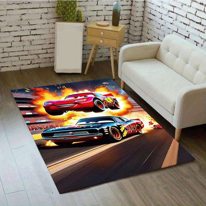 1pc Cars Pattern Area Rug Soft Flannel Floor Mat for Living Room,Office,Bedroom and Carpet