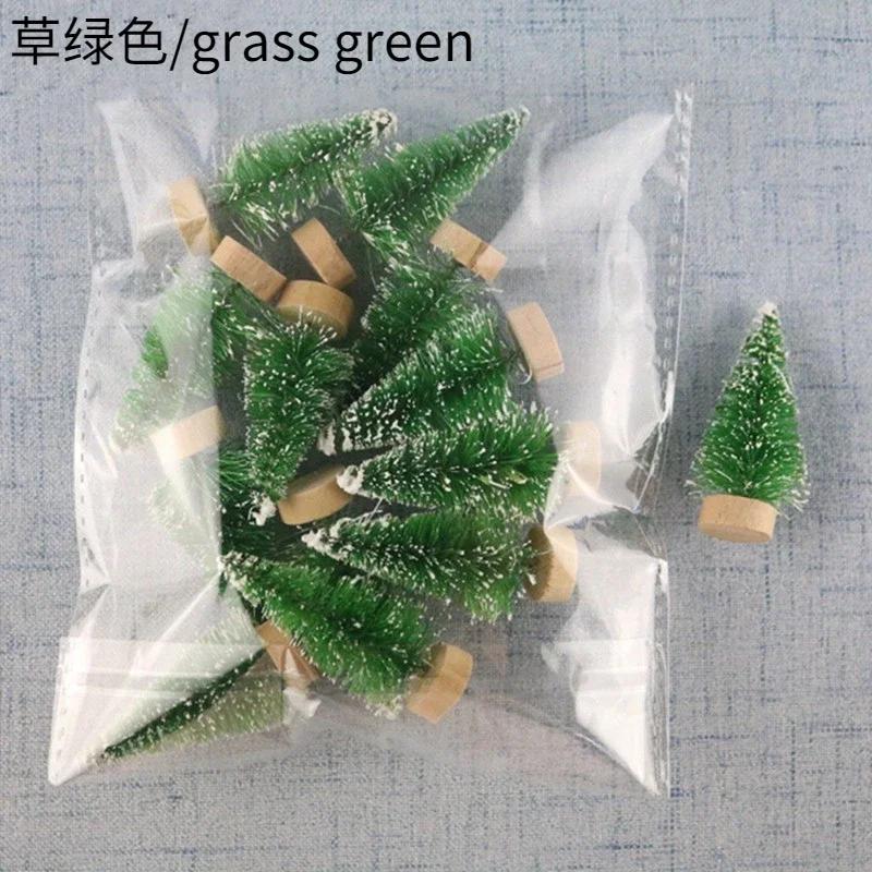 

12 Piece DIY Mini Christmas Tree Sisal Silk Cedar - Desktop Decoration Small Christmas Tree - Gold S Blue Green White Mini Tree 45mm