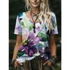 Casual Flower Print Women's Top Casual Loose Short Sleeve Comfortable T-Shirts Women’s