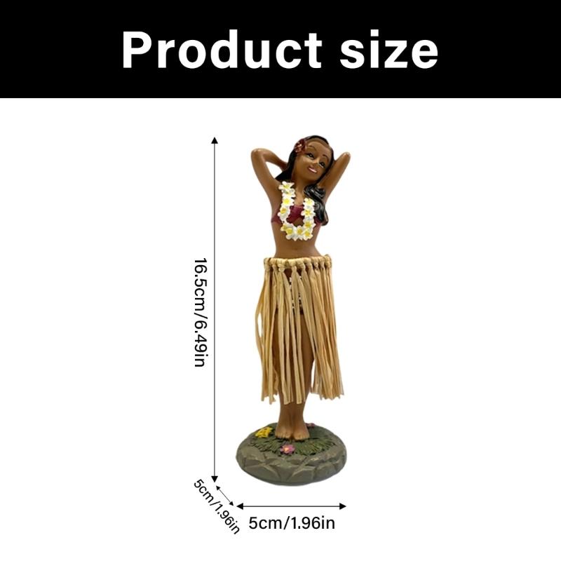 Vibrant African Dancing Girl Sculpture Handcrafted Resin Car Dashboard Decors For Home Office Display