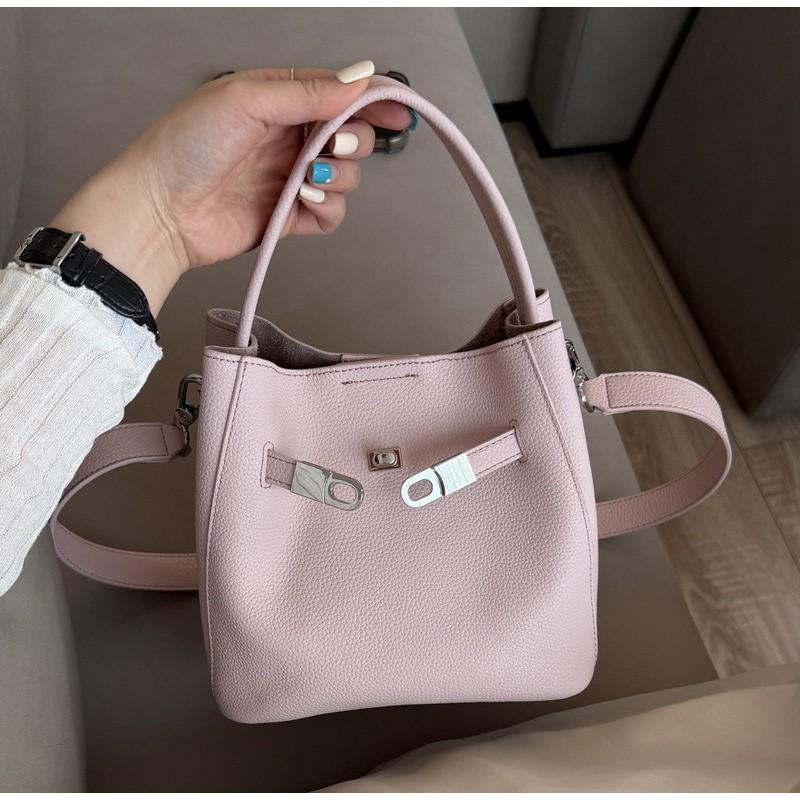 Echte Leder Damen Tasche Oberste Schicht Rindsleder Große Kapazität Eimer Modisch Vielseitig Handtasche Einzel Schulter