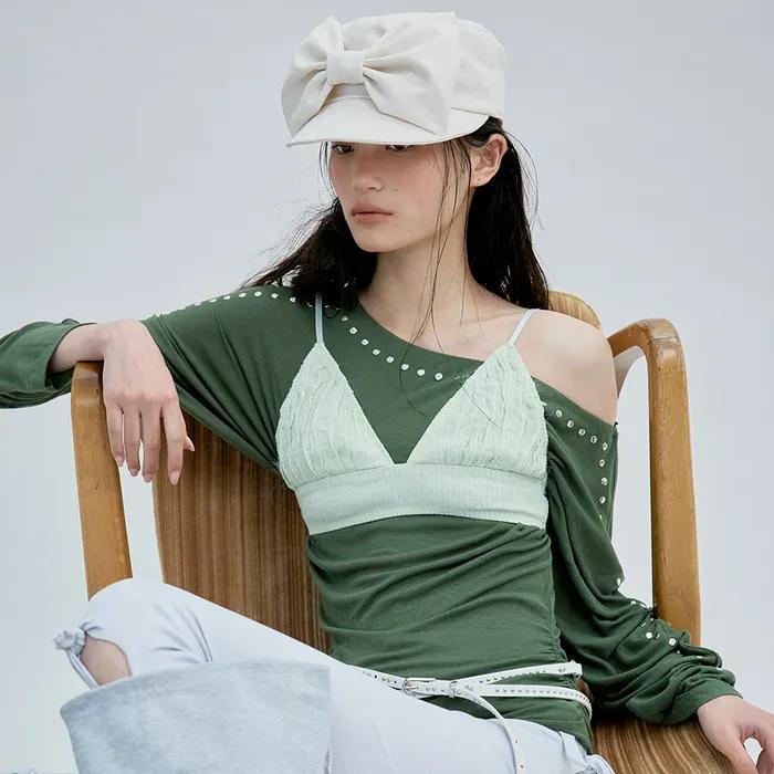 BELLBOY CAP_RIBBON_DOT CREAM