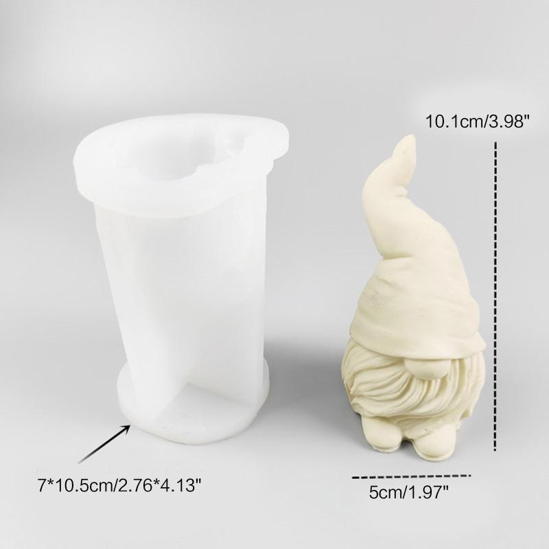 Dwarf Santa Decoration 3D Candle Mould DIY Candle Epoxy Mold Handmade Candles Aroma Wax Soap Molds for Decorations