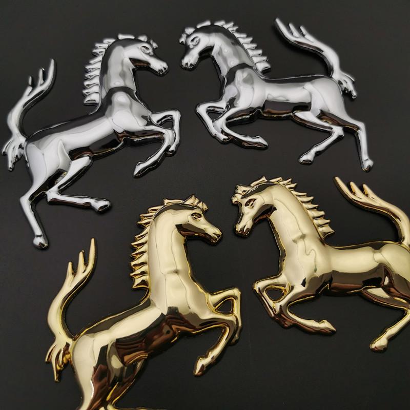 Metalowe Naklejki z Logo Konia - Osobowość Samochodu 3D - Modyfikacje Nadwozia, Boku i Tyłu