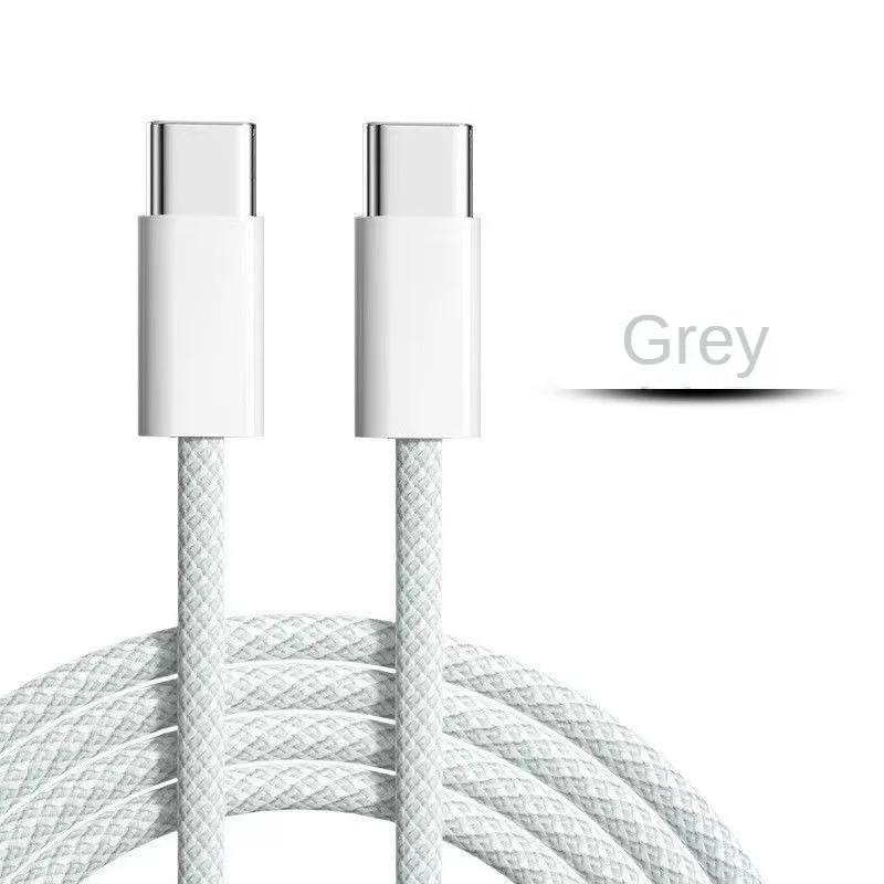 

Type C To Type C Cable PD Fast Charging 60W USB C Cable Braided Cable for IPhone 15 Pro Max Samsung OPPO VIVO Xiaomi 1m серый