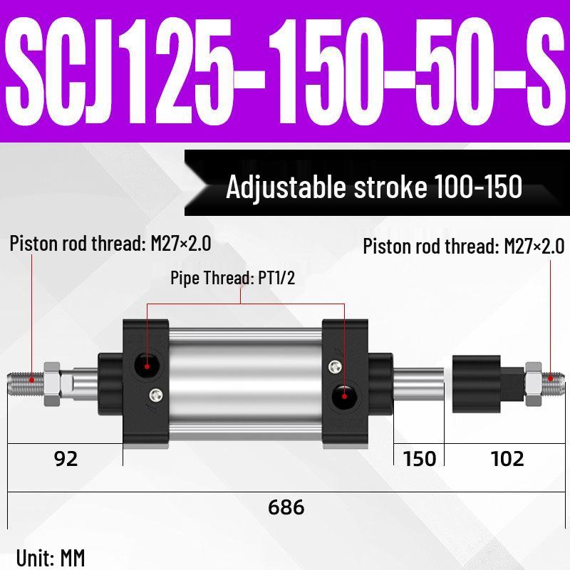 SCJ Adjustable Stroke High Thrust Pneumatic Cylinder SCJ32-160