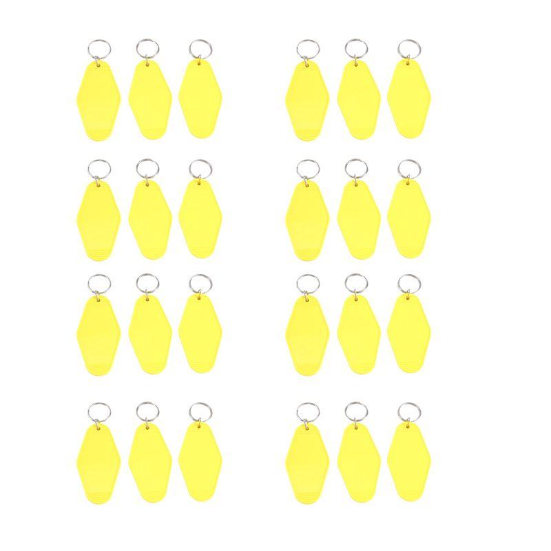 A84E-24 Pcs Vintage Motel Keychain DIY Blank Hotel Keychains Heat Transfer Blank Keychains Bulk Sublimation