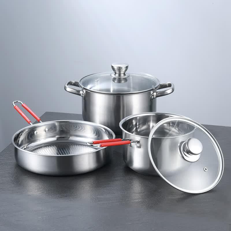 Wu Tuo 3-Piece Stainless Steel Cookware Set