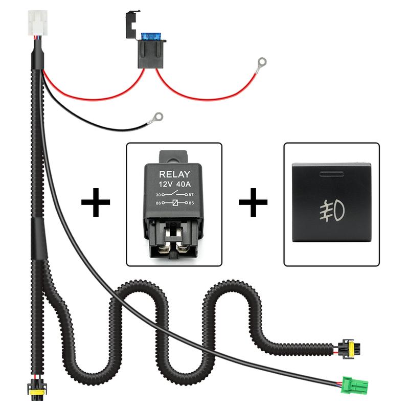 

H10 H12 HB3 HB4 HIR2 Fog Lights Harness Wires Switch/Relay For Toyota RAV4 Land Cruiser Prado RAV4 GR Yaris Highlander Corolla