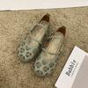 Women Hollow Out Buckle Decor Mary Jane Flats Retro Comfortable Casual Slip On Soft-Sole Loafers Hollow Out Round Toe Ballet