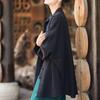 Women Chinese Traditional Tang Suit Linen Zen Tea Hanfu Women Tai Chi Kung Fu Tops Vintage Cotton Womens Clothing