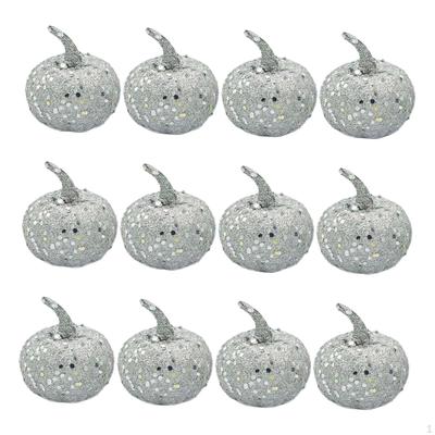 12 Pieces Artificial Pumpkins Decoration Foam Handmade DIY Crafts 6.5cm Fall