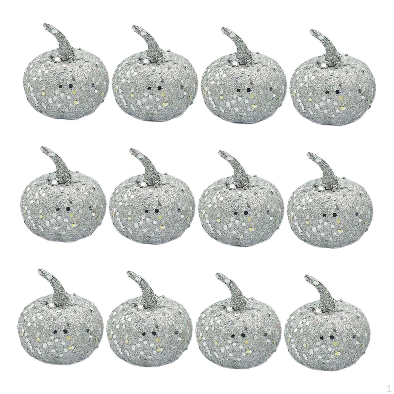 12 Pieces Artificial Pumpkins Decoration Foam Handmade DIY Crafts 6.5cm Fall