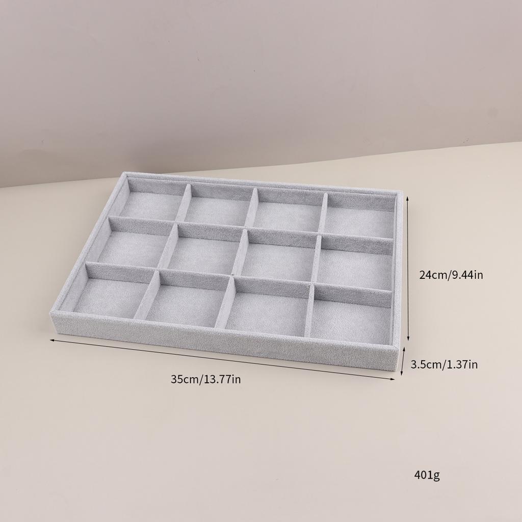 Schmuckdisplay aus Samt, stapelbar, exquisiter Schmuckhalter, tragbar, Organizer-Box für Ringe, Ohrringe und Halsketten