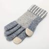 GlovesDEPO Made in Smartphone Reindeer and Snowflake Gray Women's Cashmere-Like Gloves, Japan, Compatible, Print,